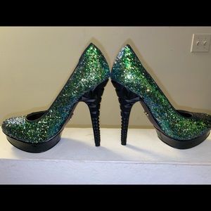 Rachel Glitter Sexy Green High Heel